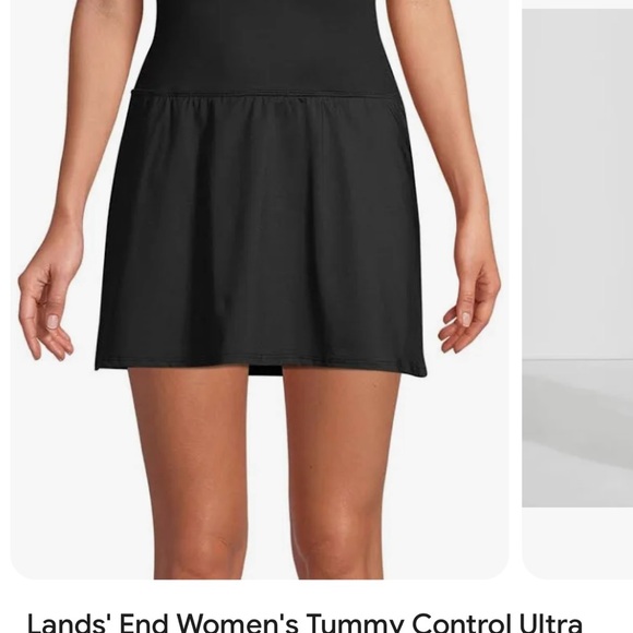 Lands' End Black Swim Skirt with Tummy Control - Picture 1 of 1